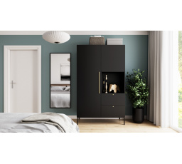 Skriňa LANZZI 135,Čierny Mat Čierny Mat