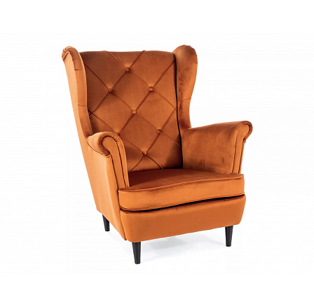 Kreslo LADY VELVET, Škoricový Bluvel 4215/Wenge