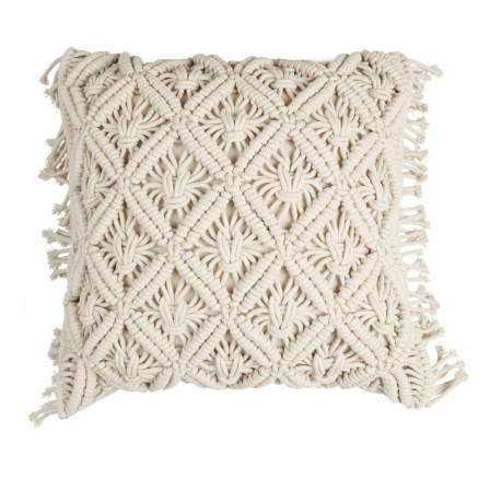 Vankúš Macrame 40x40 cm béžový