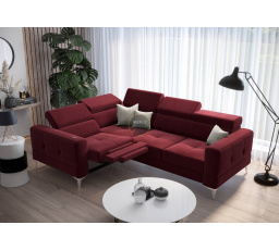Rohová sedacia súprava TOSCANIA, relax s funkciou spania 185x250 - červená, ľavá