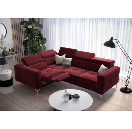 Rohová sedacia súprava TOSCANIA, relax s funkciou spania 185x250 - červená, ľavá Rohová sedacia súprava TOSCANIA, relax s funkciou spania 185x250 - červená, ľavá