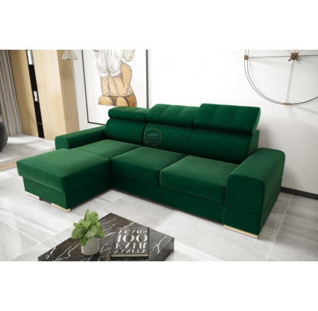 Rohová sedacia súprava ROYAL MINI 260×160 - zelená, ľavá