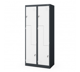 Šatní skriňa typu L JULIA, 800 x 1850 x 450 mm, antracitovo-biela