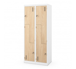 Šatní skriňa typu L JULIA, 800 x 1850 x 450 mm, Eco Design: biela/dub sonoma