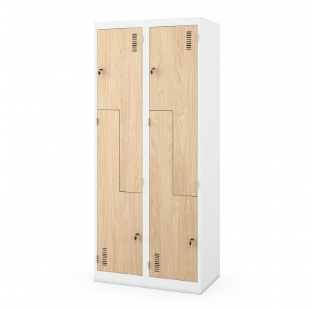 Šatní skriňa typu L JULIA, 800 x 1850 x 450 mm, Eco Design: biela/dub sonoma