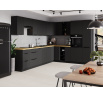 Kuchynská skriňa SIENA - 60 DP-210 2F, Čierna mat/Čierna mat