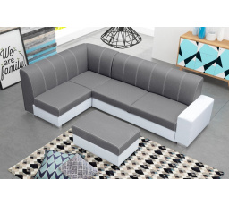 Rohová sedacia súprava Rest L sv.sivá/biela