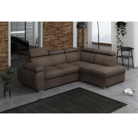 Rohová sedacia súprava Bodie IV pravá hnedá