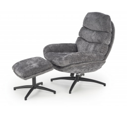 Kreslo DARIO s podnožkou, Sivá