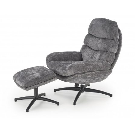 Kreslo DARIO s podnožkou, Sivá