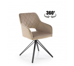Jedálenská otočná stolička K535, Béžová/Čierna