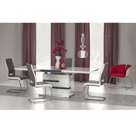 Jedálenský stôl MONACO, biely/sivý