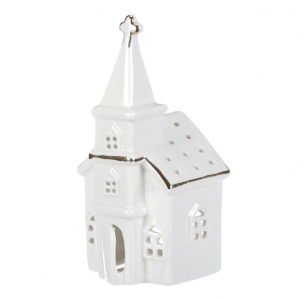 Kostol - svietnik na čajovú alebo LED sviečku, porcelánový.