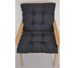 Poduška na záhradné kreslo s nízkym operadlom - látka tmavosivý melír