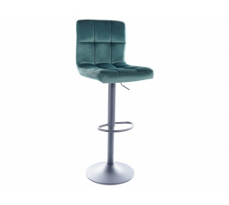 Barová stolička C-105 Velvet, čierna matná/zelená Bluvel 78