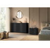 2 x VESPER NOČNÝ STOLÍK 56 2SZ - čierny MDF / čierny MDF / čierne úchyty / sokel