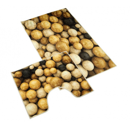 Kúpeľňová sada predložiek 3D 60x100+60x50cm Drevené gule