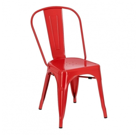 Stolička Paris červená inšpirovaná Tolix