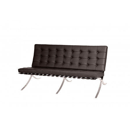 Sofa BA2 pre 2 osoby, hnedá prírodná koža