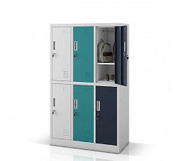 IGORTEK skriňa MULTICOLOR 1: zadná strana ŠEDÁ RAL7035 + RAL7035 / RAL5021 / RAL5011 H1500*Š900*H450