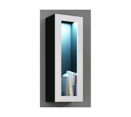 Vitrína VIGO 90 glass - čierna a biela