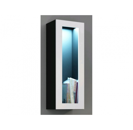 Vitrína VIGO 90 glass - čierna a biela