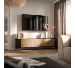 TV komoda MERCI 200, čierny/artisan