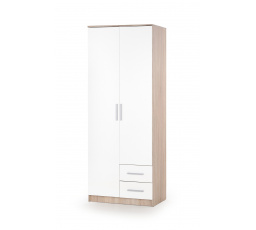 Šatníková skriňa LIMA S-2, dub sonoma/biela