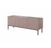 TV skrinka Nicole 150 cm - staroružová MDF / čierne nohy