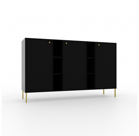 Komoda 3D 6P Tili Čierna+Čierna