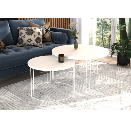 Konferenčný stolík 2v1 ETTA Biela+Biela