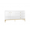Komoda GOLDIN 04, biela / biely lesk