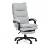 Kancelárske stoličky s podnožkou, svetlosivá látka, PC mechanizmus s aretáciou