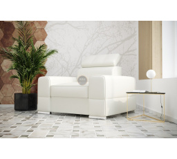 Kreslo ROYAL 114 cm - biela eko koža