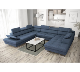 Rohová sedacia súprava GALAXY MAX I s funkciou spania 280x350x225 - modrá, ľavá