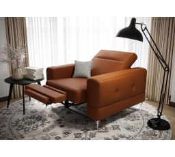 Kreslo MALIBU, relax prírodná koža - Oranžová koža