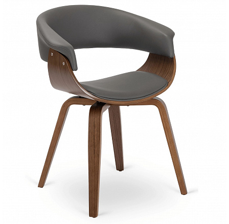 Stolička GARY Ekokoža Sivá/Orech