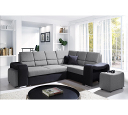 Rohová sedacia súprava Wiki P sv.sivá/čierna