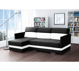 Rohová sedacia súprava Berry L čierna/biela