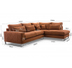 Rohová sedacia súprava Corny L hnedá