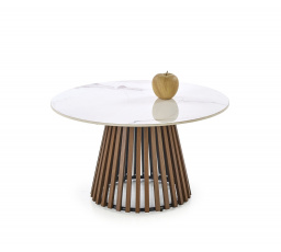 Konferenčný stolík CARINA, efekt béžového mramoru / orech