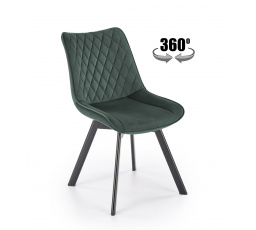 Jedálenská otočná stolička K520, Tmavozelená/Čierna