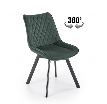 Jedálenská otočná stolička K520, Tmavozelená/Čierna