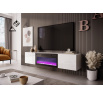 TV komoda LIVO RTV 180 závesný s krbom, biely