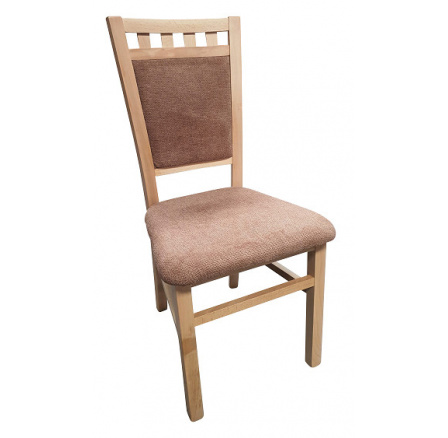 DENIS new (LOTOS) -Jedálenská stolička - drevo BUK GOLD, látka Brown BS03, kolekcia "FN" (K150-Z)