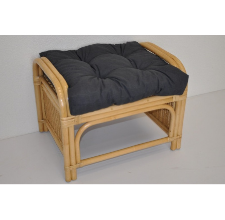 Ratanová stolička Ušný medový vankúš tmavosivé odlesky