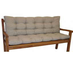 Vankúš na záhradnú lavičku 120 cm - tmavobéžová látka