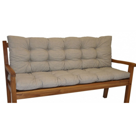 Vankúš na záhradnú lavičku 120 cm - tmavobéžová látka