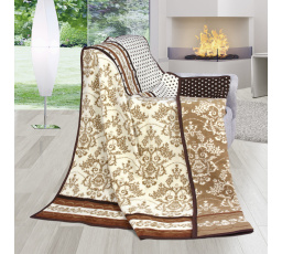 Deka Karmela jednolôžko 150x200cm hnedé ornamenty