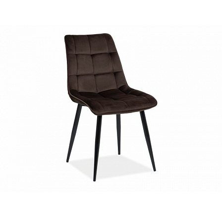 Jedálenská stolička CHIC VELVET, hnedý Bluvel 48/čierna Jedálenská stolička CHIC VELVET, hnedý Bluvel 48/čierna